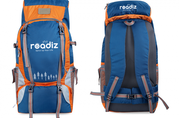 Unisex Blue & Orange Colourblocked 65 L Backpack